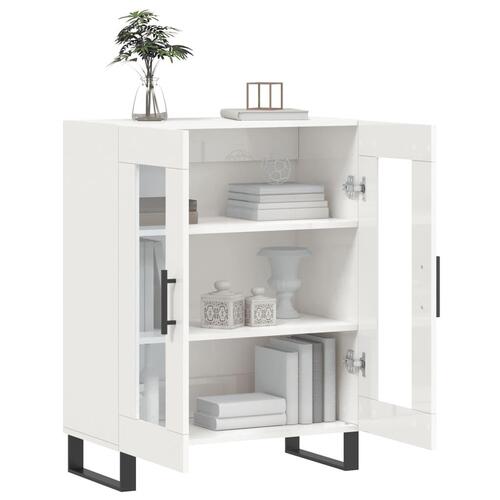 Skænk 69,5x34x90 cm konstrueret træ hvid højglans