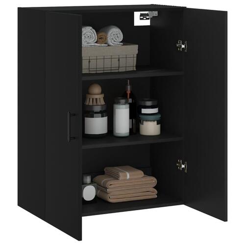 Væghængt skab 69,5x34x90 cm sort