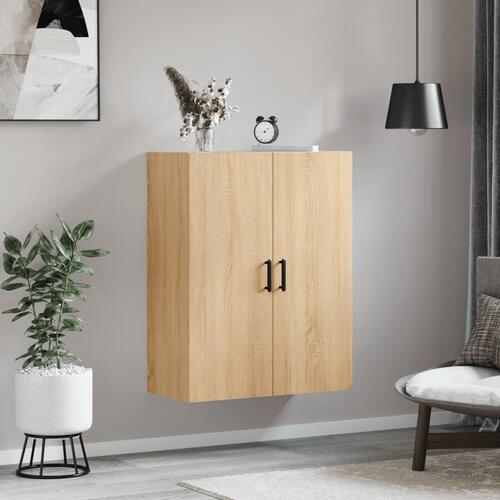 Væghængt skab 69,5x34x90 cm konstrueret træ sonoma-eg