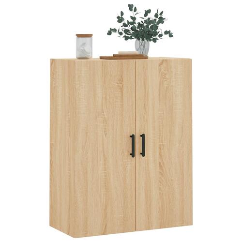 Væghængt skab 69,5x34x90 cm konstrueret træ sonoma-eg