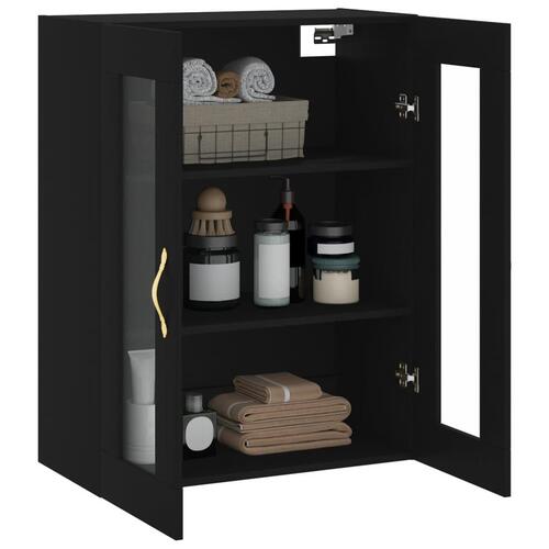 Væghængt skab 69,5x34x90 cm sort