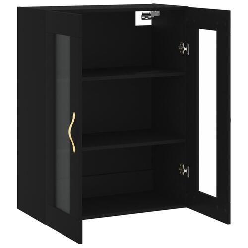 Væghængt skab 69,5x34x90 cm sort