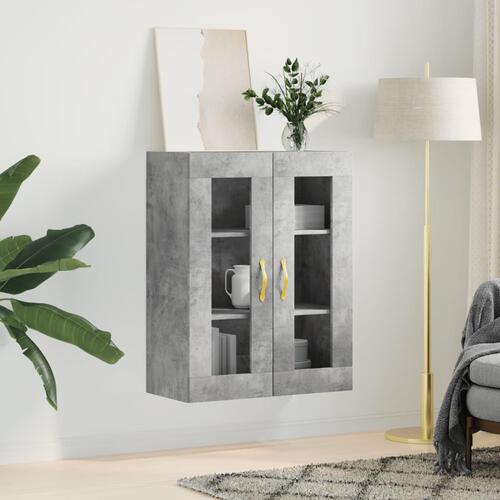 Væghængt skab 69,5x34x90 cm konstrueret træ betongrå