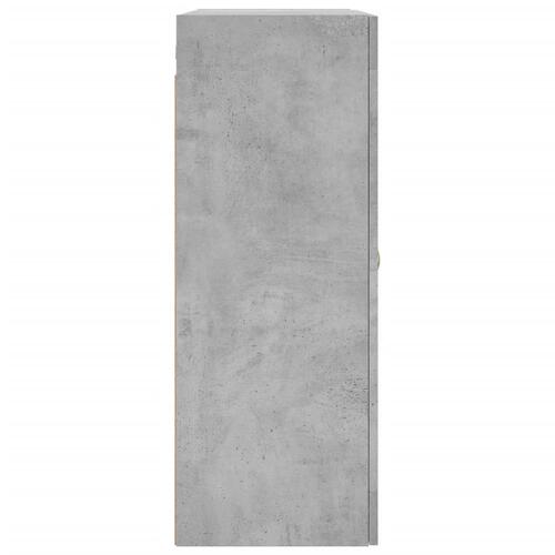 Væghængt skab 69,5x34x90 cm konstrueret træ betongrå