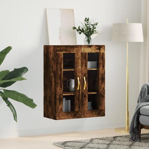 Væghængt skab 69,5x34x90 cm konstrueret træ røget sonoma-eg