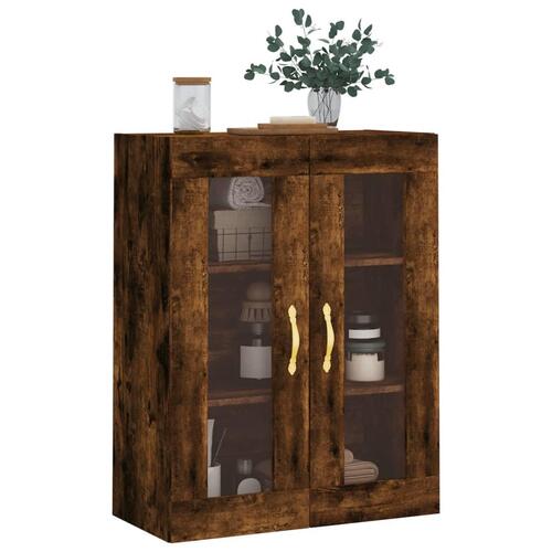 Væghængt skab 69,5x34x90 cm konstrueret træ røget sonoma-eg