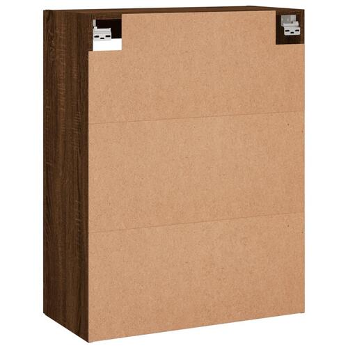 Væghængt skab 69,5x34x90 cm konstrueret træ brun egetræsfarve