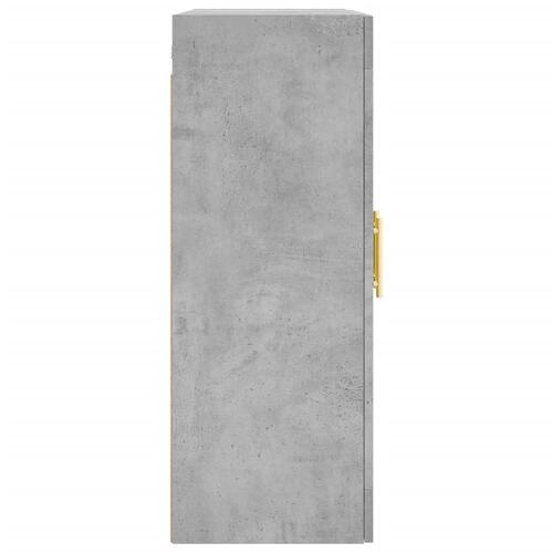 Væghængt skab 69,5x34x90 cm konstrueret træ betongrå