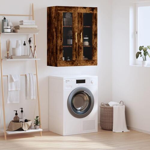 Væghængt skab 69,5x34x90 cm konstrueret træ røget sonoma-eg