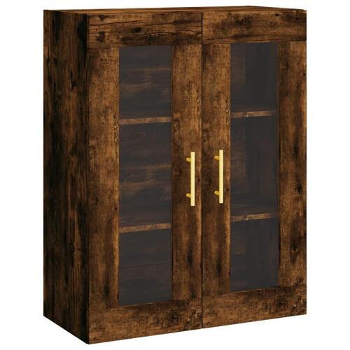 Væghængt skab 69,5x34x90 cm konstrueret træ røget sonoma-eg