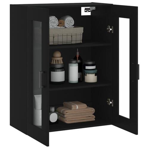 Væghængt skab 69,5x34x90 cm sort