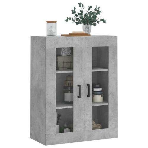 Væghængt skab 69,5x34x90 cm konstrueret træ betongrå