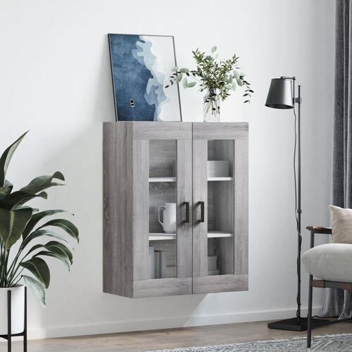 Væghængt skab 69,5x34x90 cm konstrueret træ grå sonoma-eg