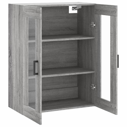 Væghængt skab 69,5x34x90 cm konstrueret træ grå sonoma-eg