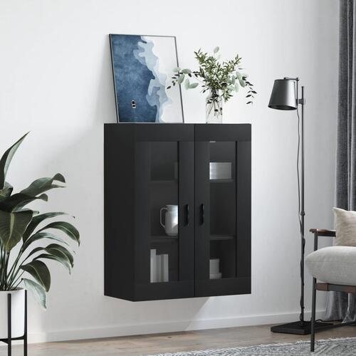 Væghængt skab 69,5x34x90 cm sort
