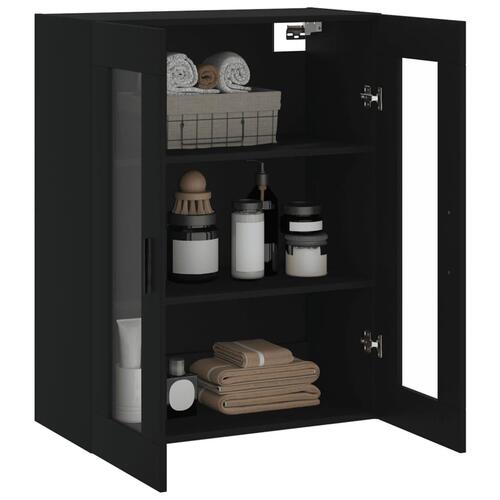 Væghængt skab 69,5x34x90 cm sort