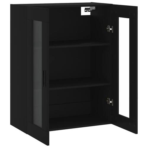 Væghængt skab 69,5x34x90 cm sort