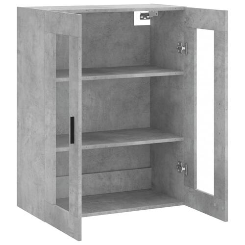 Væghængt skab 69,5x34x90 cm konstrueret træ betongrå