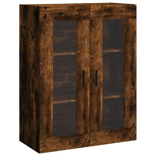 Væghængt skab 69,5x34x90 cm konstrueret træ røget sonoma-eg