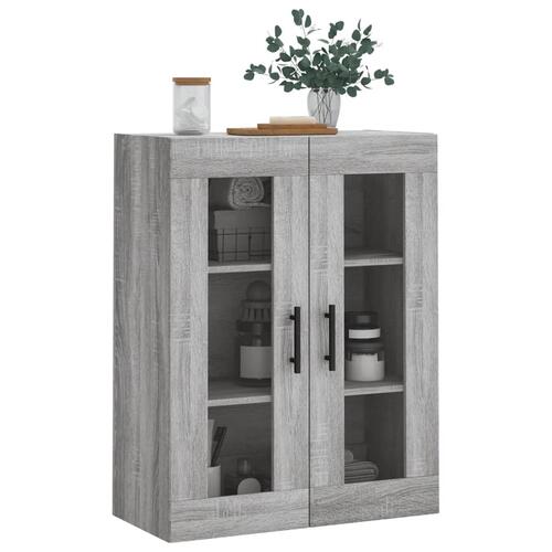Væghængt skab 69,5x34x90 cm konstrueret træ grå sonoma-eg