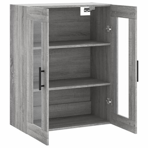 Væghængt skab 69,5x34x90 cm konstrueret træ grå sonoma-eg