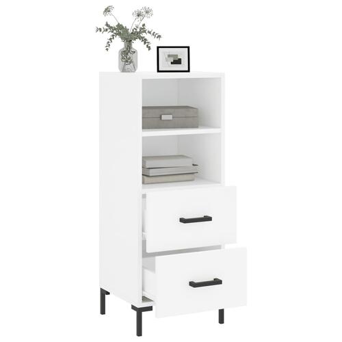 Skænk 34,5x34x90 cm konstrueret træ hvid