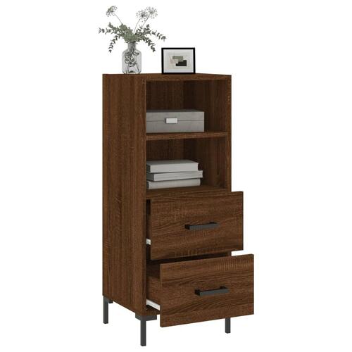 Skænk 34,5x34x90 cm konstrueret træ brun egetræsfarve