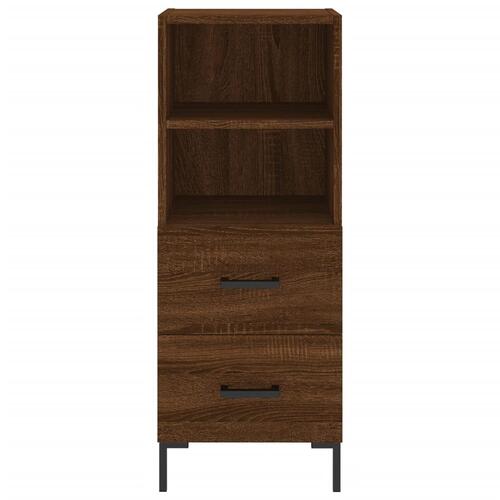 Skænk 34,5x34x90 cm konstrueret træ brun egetræsfarve
