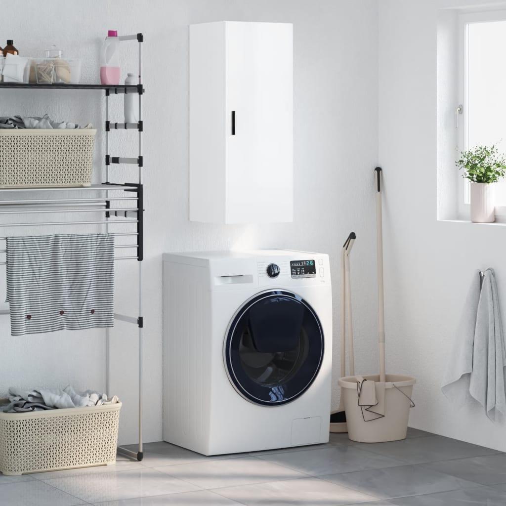 Vægskab 34,5x34x90 cm hvid højglans