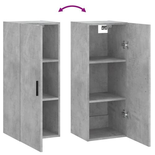 Vægskab 34,5x34x90 cm konstrueret træ betongrå