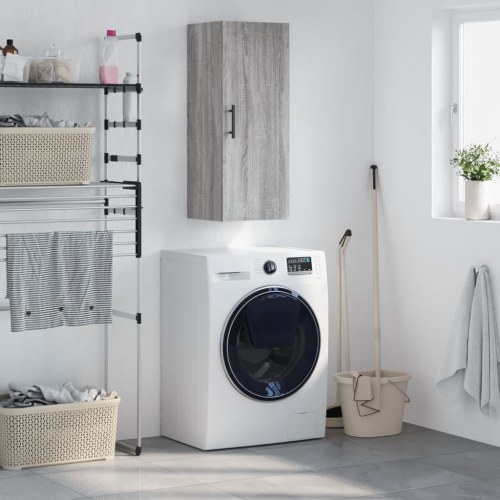 Vægskab 34,5x34x90 cm grå sonoma-eg