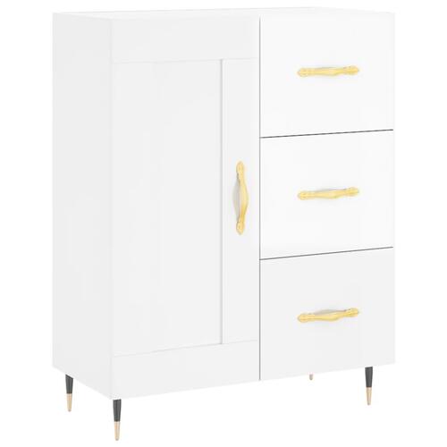 Skænk 69,5x34x90 cm konstrueret træ hvid højglans