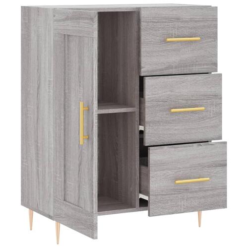 Skænk 69,5x34x90 cm konstrueret træ grå sonoma-eg