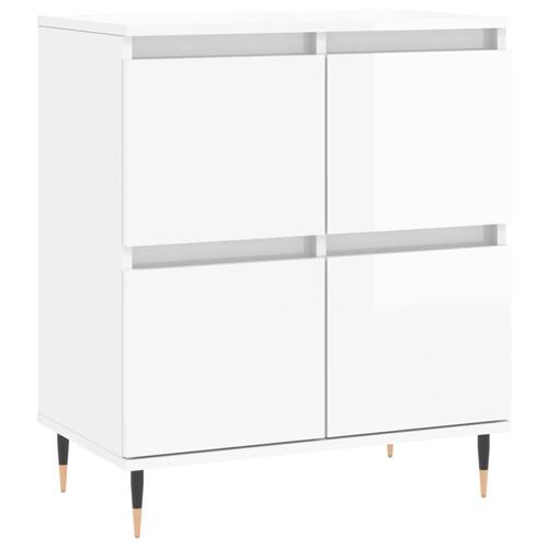 Skænk 60x35x70 cm konstrueret træ hvid højglans
