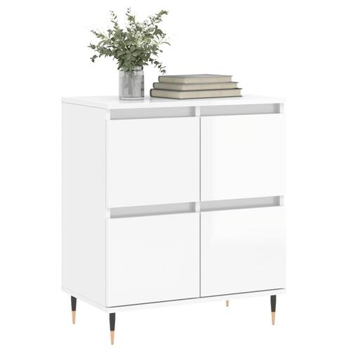 Skænk 60x35x70 cm konstrueret træ hvid højglans