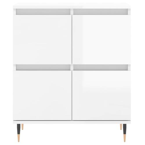 Skænk 60x35x70 cm konstrueret træ hvid højglans