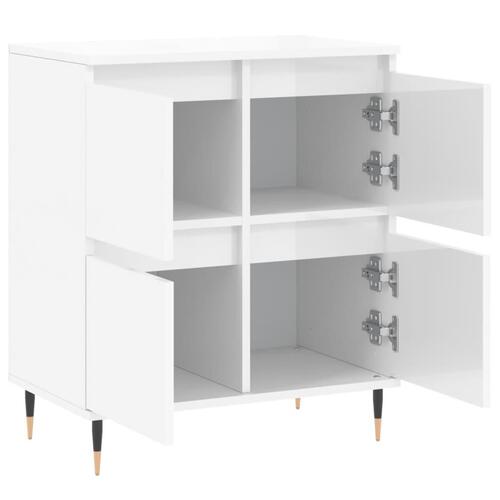 Skænk 60x35x70 cm konstrueret træ hvid højglans