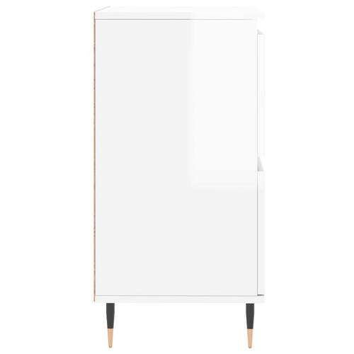 Skænk 60x35x70 cm konstrueret træ hvid højglans