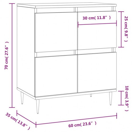 Skænk 60×35×70 cm i konstrueret træ - sonoma-eg