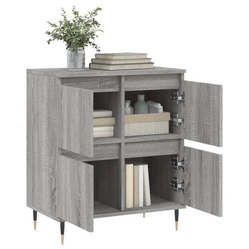 Skænk 60x35x70 cm konstrueret træ grå sonoma-eg