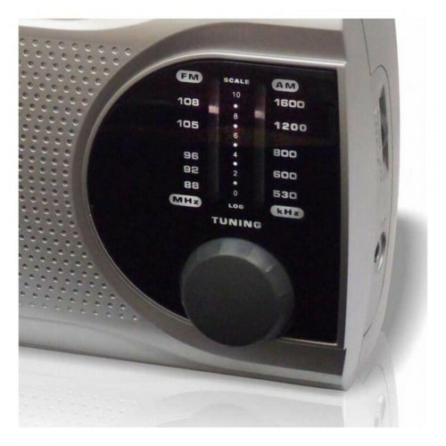 Haeger PR-BIB.004B bærbar AM/FM radio - grå