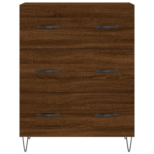 Højskab 69,5x34x180 cm konstrueret træ brun egetræsfarve