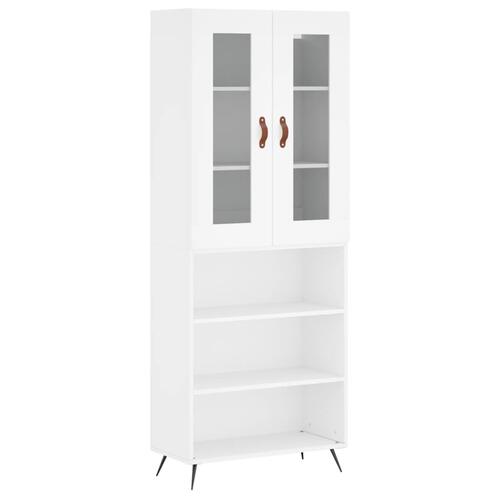 Højskab 69,5x34x180 cm konstrueret træ hvid