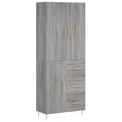 Højskab 69,5 x 34 x 180 cm i konstrueret træ - grå sonoma-eg