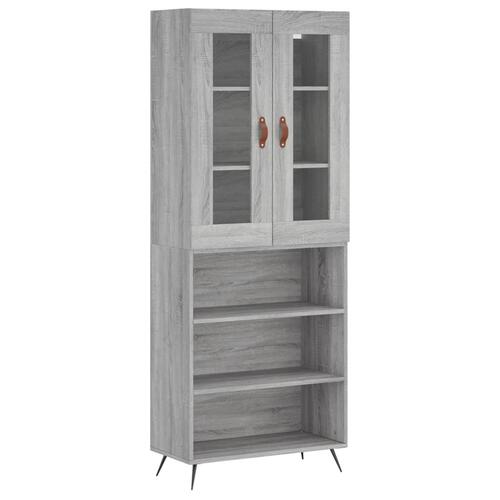 Højskab 69,5x34x180 cm konstrueret træ grå sonoma-eg
