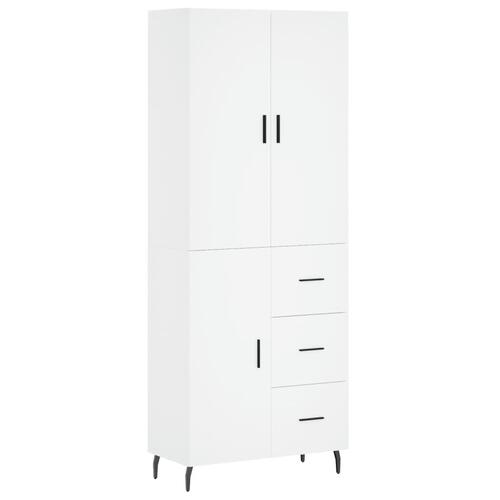 Højskab 69,5x34x180 cm konstrueret træ hvid