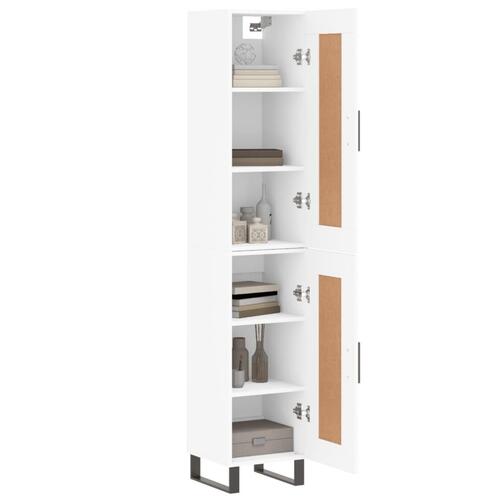 Skab 34,5x34x180 cm konstrueret træ hvid