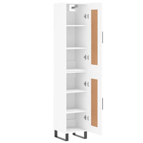 Skab 34,5x34x180 cm konstrueret træ hvid