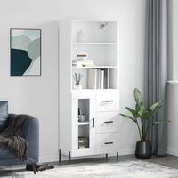 Højskab 69,5x34x180 cm konstrueret træ hvid