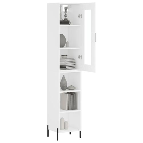 Skab 34,5x34x180 cm konstrueret træ hvid